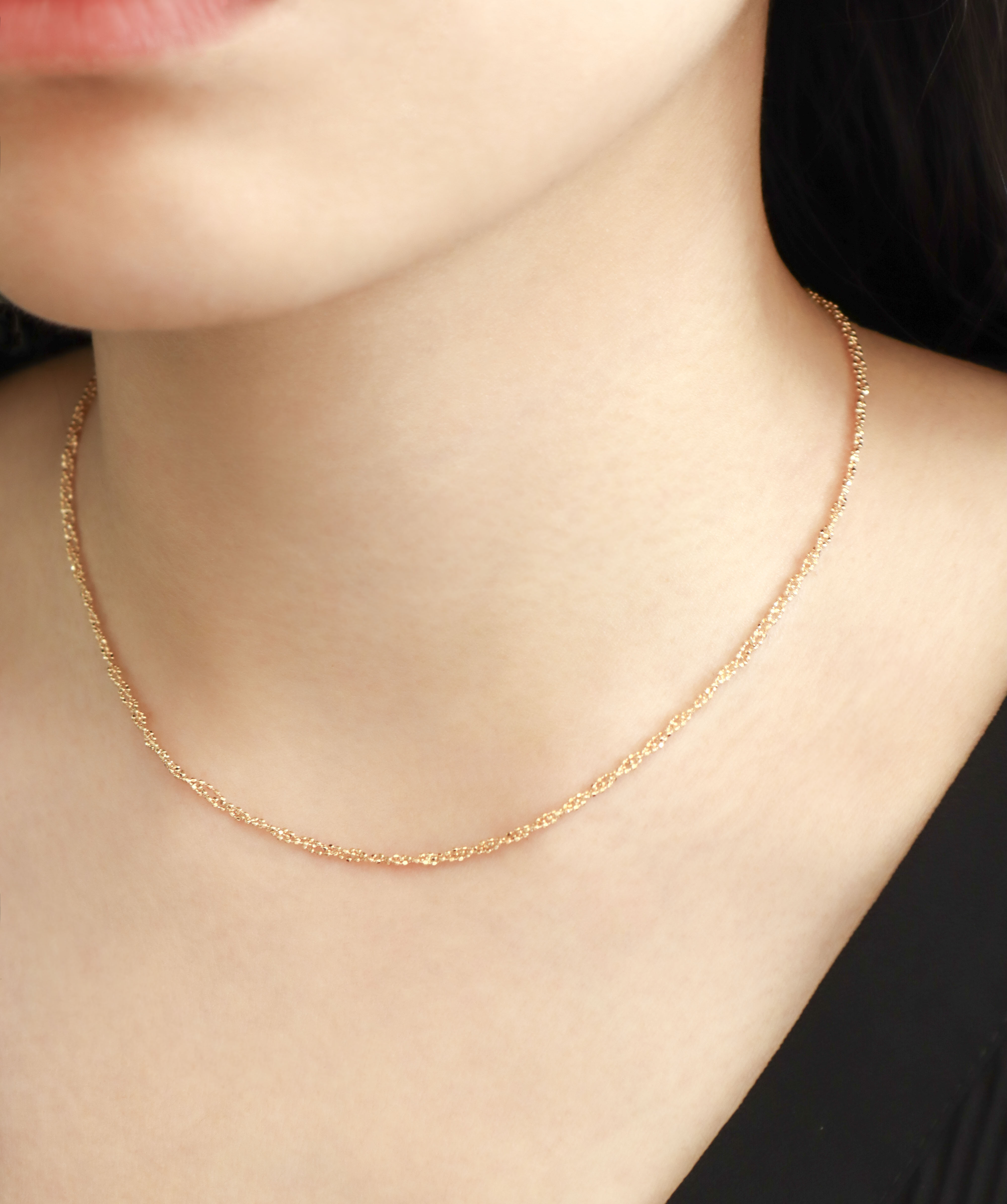 18K/日本設計款系列-蕾絲編織鍊