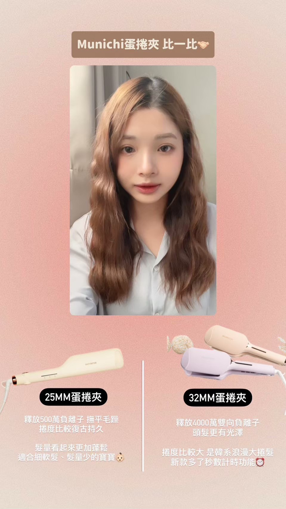 MUNICHI｜負離子水波紋蛋捲夾 25MM