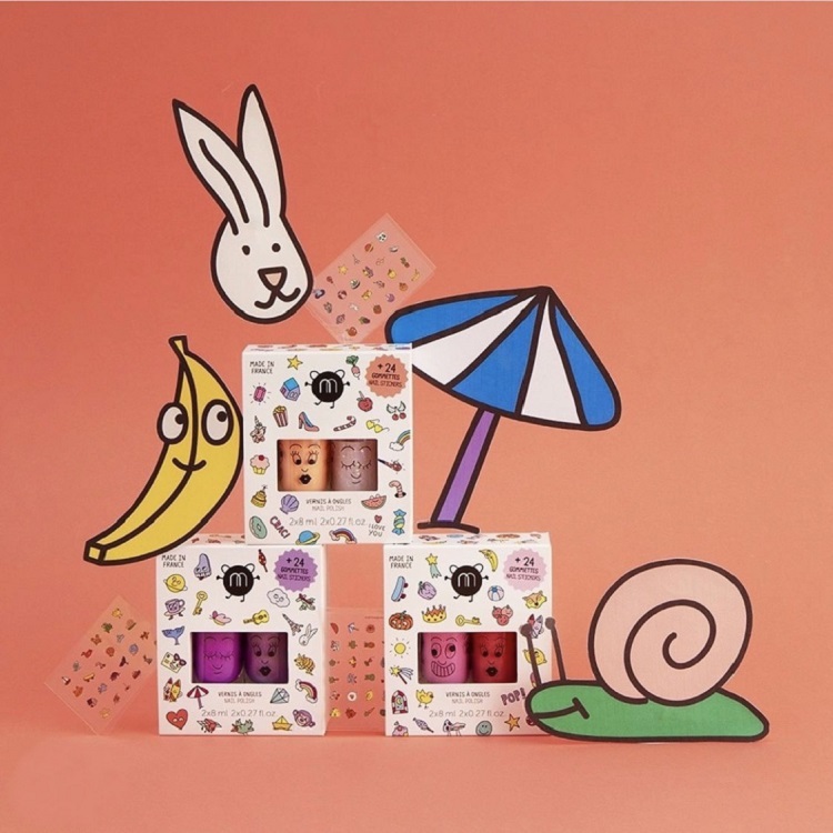 Nailmatic Kids WOW水漾亮彩指甲油2入組(附指甲貼)