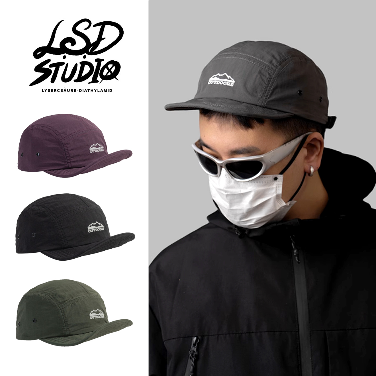 【HTSX41】Outdoor山脈平簷速乾尼龍軟頂帽