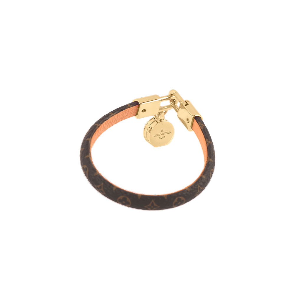 【Louis Vuitton / LV】Tribute Charm Monogram 塗層帆布手環(棕色)