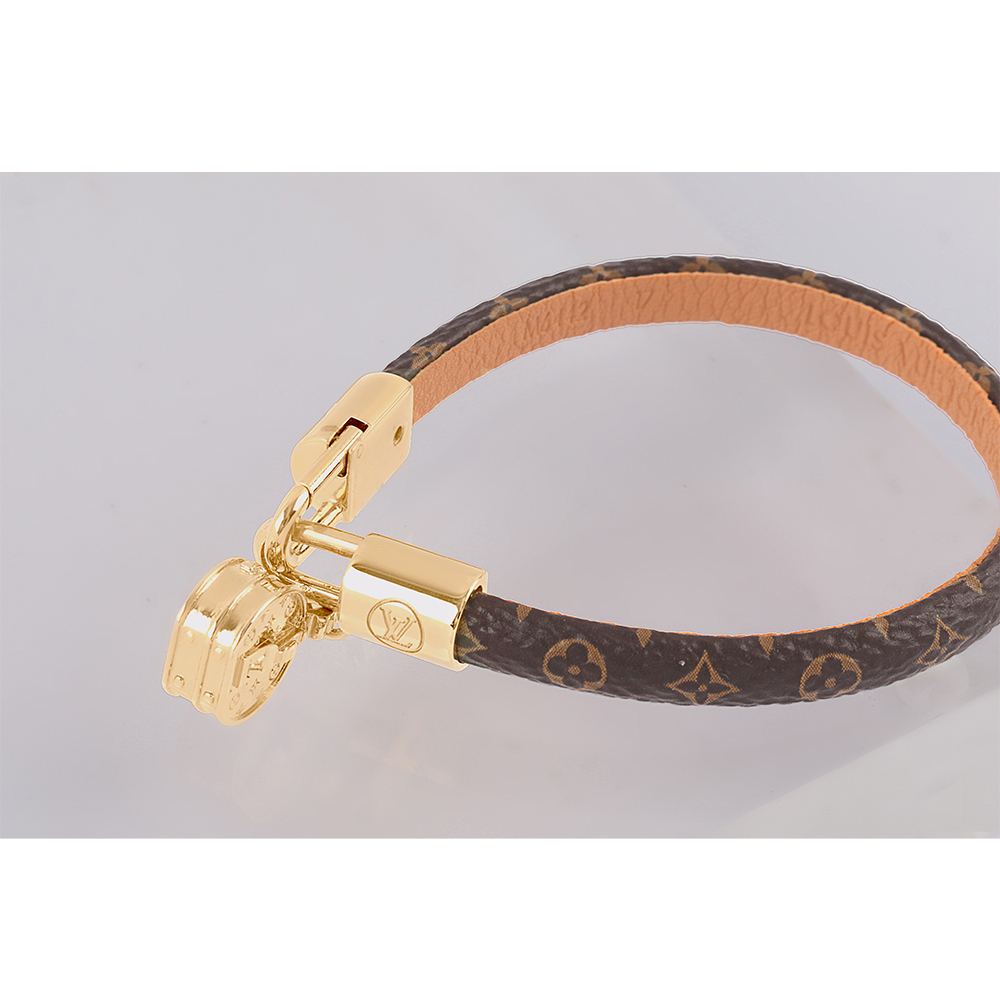 【Louis Vuitton / LV】Tribute Charm Monogram 塗層帆布手環(棕色)