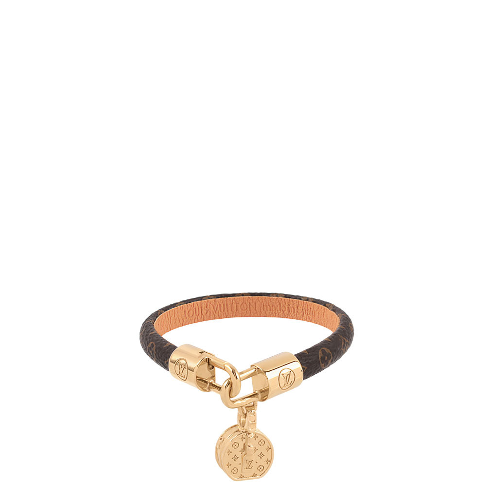【Louis Vuitton / LV】Tribute Charm Monogram 塗層帆布手環(棕色)