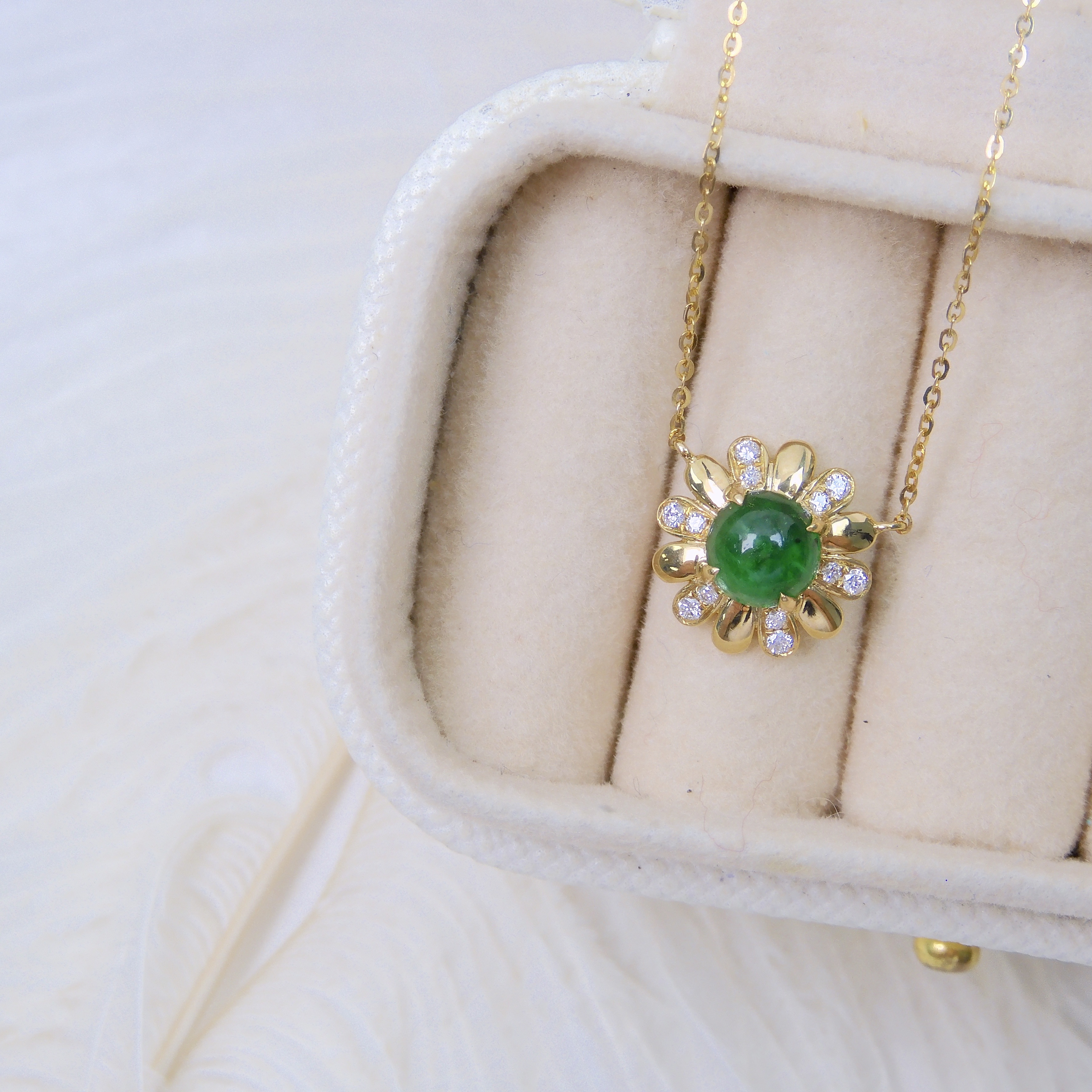 18K金 0.65ct 綠寶石項鏈