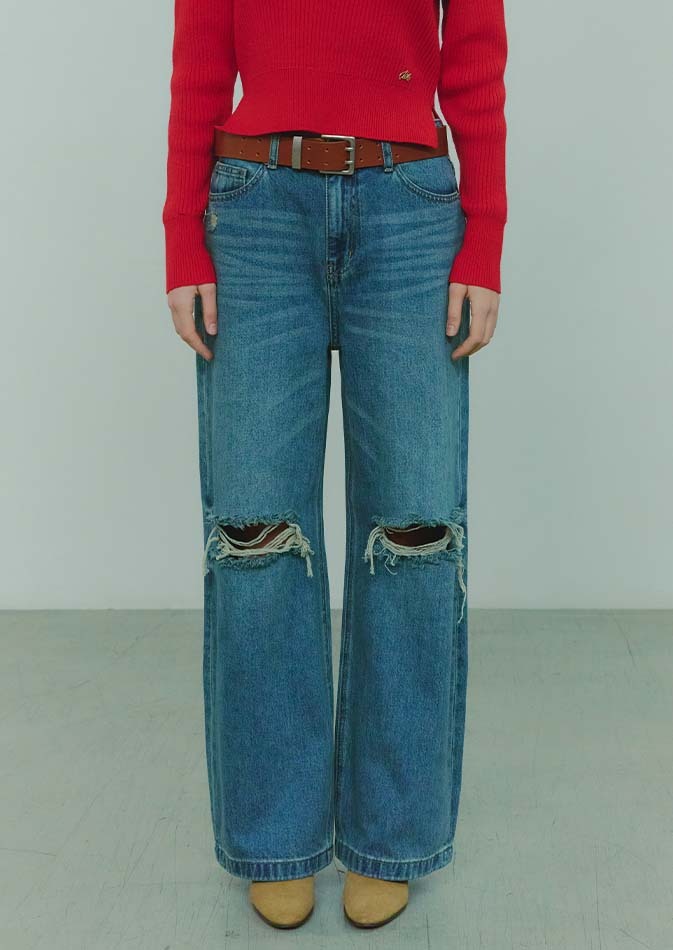 PLAC WIDE FIT DESTROYED T16 MID BLUE