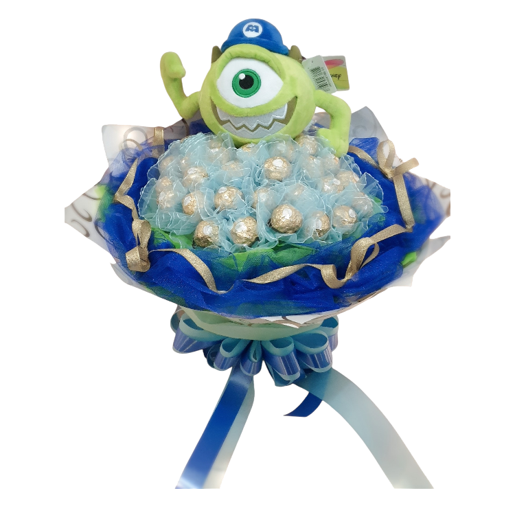 大眼怪Michael Wazowski,33朵金莎花束