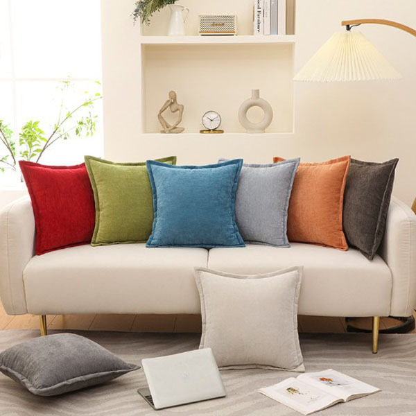 壓邊雪尼爾舒柔抱枕套