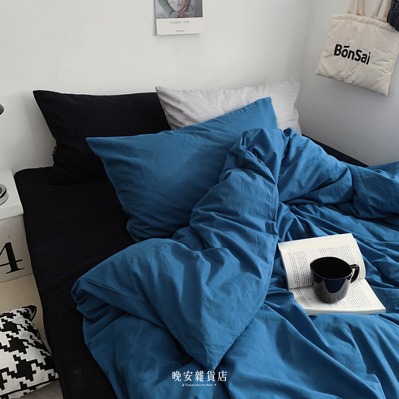 拼接色純棉【夜幕序曲】床單床包組