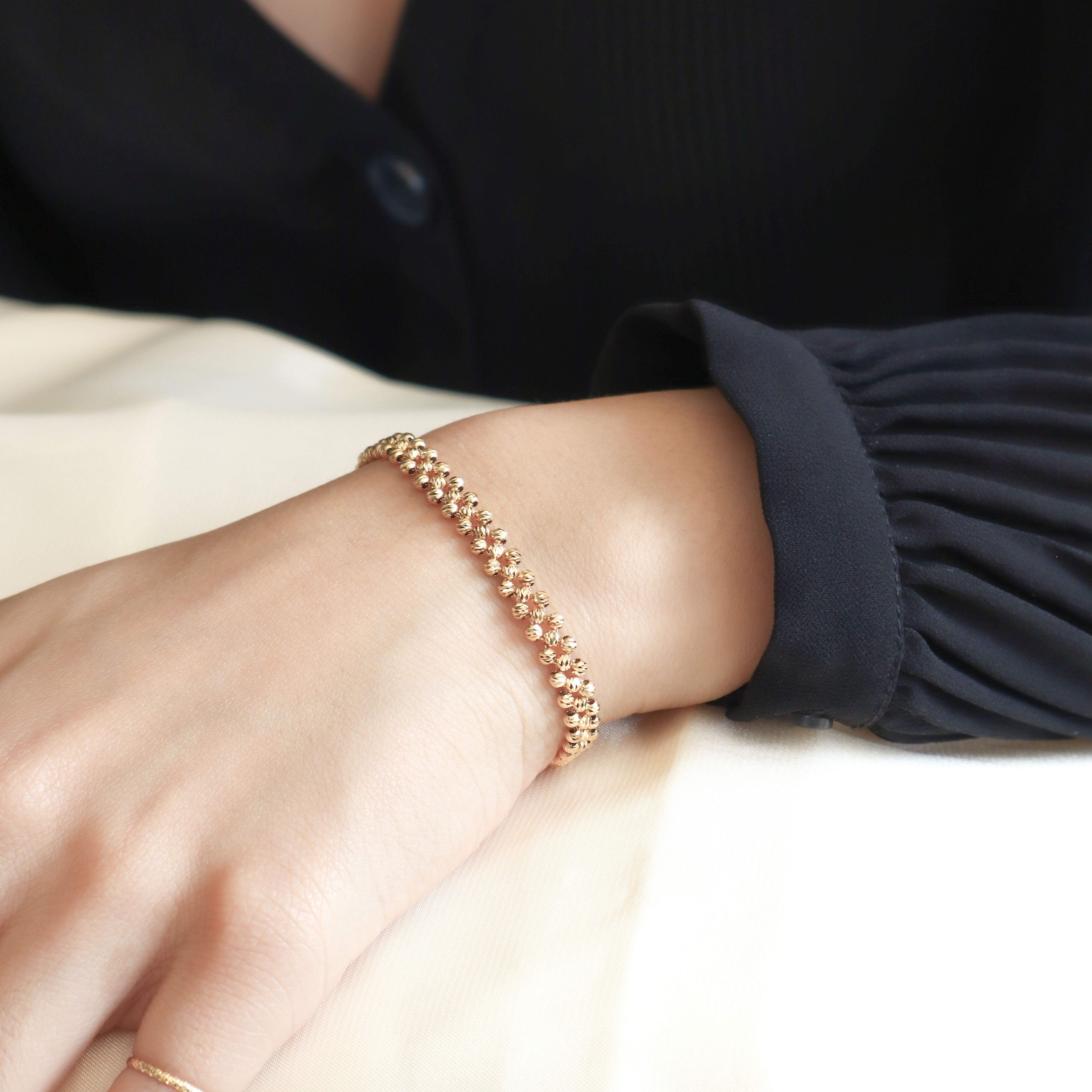 18K/日本設計款系列-緻金花藤手鍊