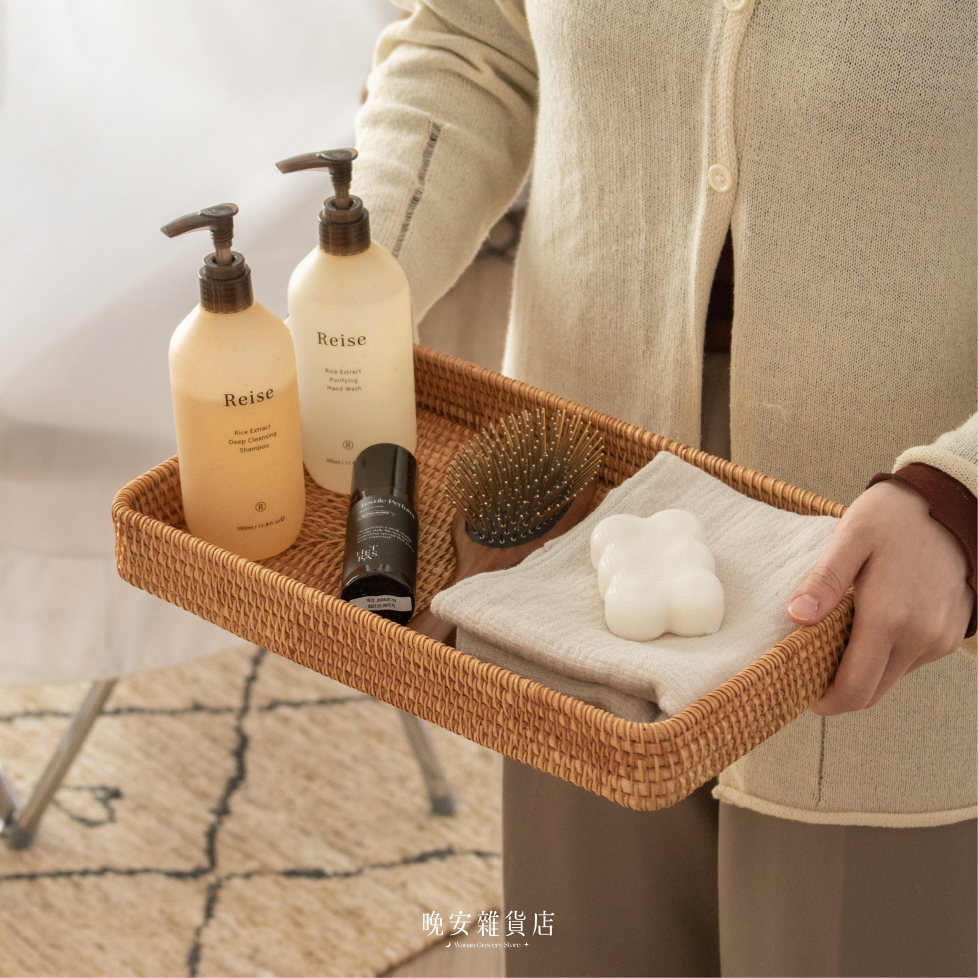 【日式手工】藤編托盤收納籃