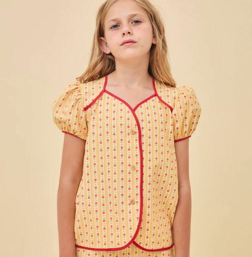 BIRINIT PETIT 紅邊花苞袖上衣 Vilela shirt