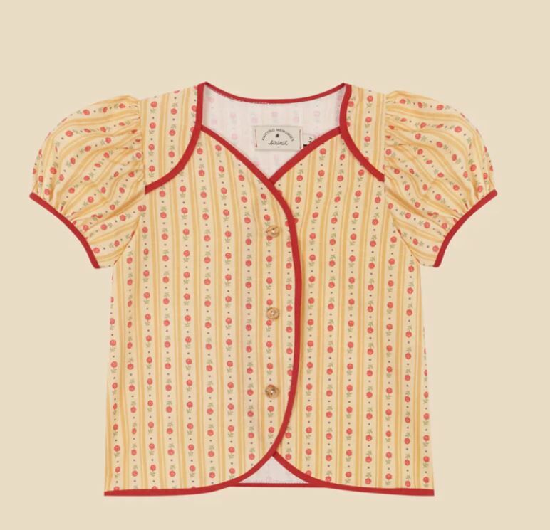 BIRINIT PETIT 紅邊花苞袖上衣 Vilela shirt