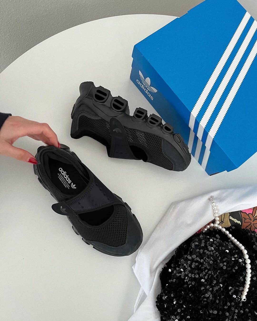 ADIDAS ADIFOM MEGAJANE 黑色 運動涼鞋 瑪莉珍 瑪麗珍 女鞋 JI2416 / 調貨