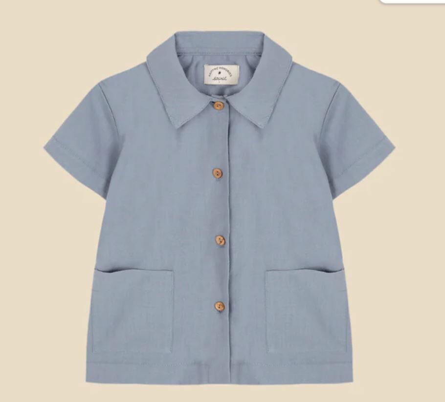 BIRINIT PETIT 霧霾藍大口袋襯衫 Stone Dalí shirt