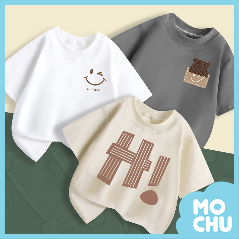 hi笑臉純色短袖上衣(三色)