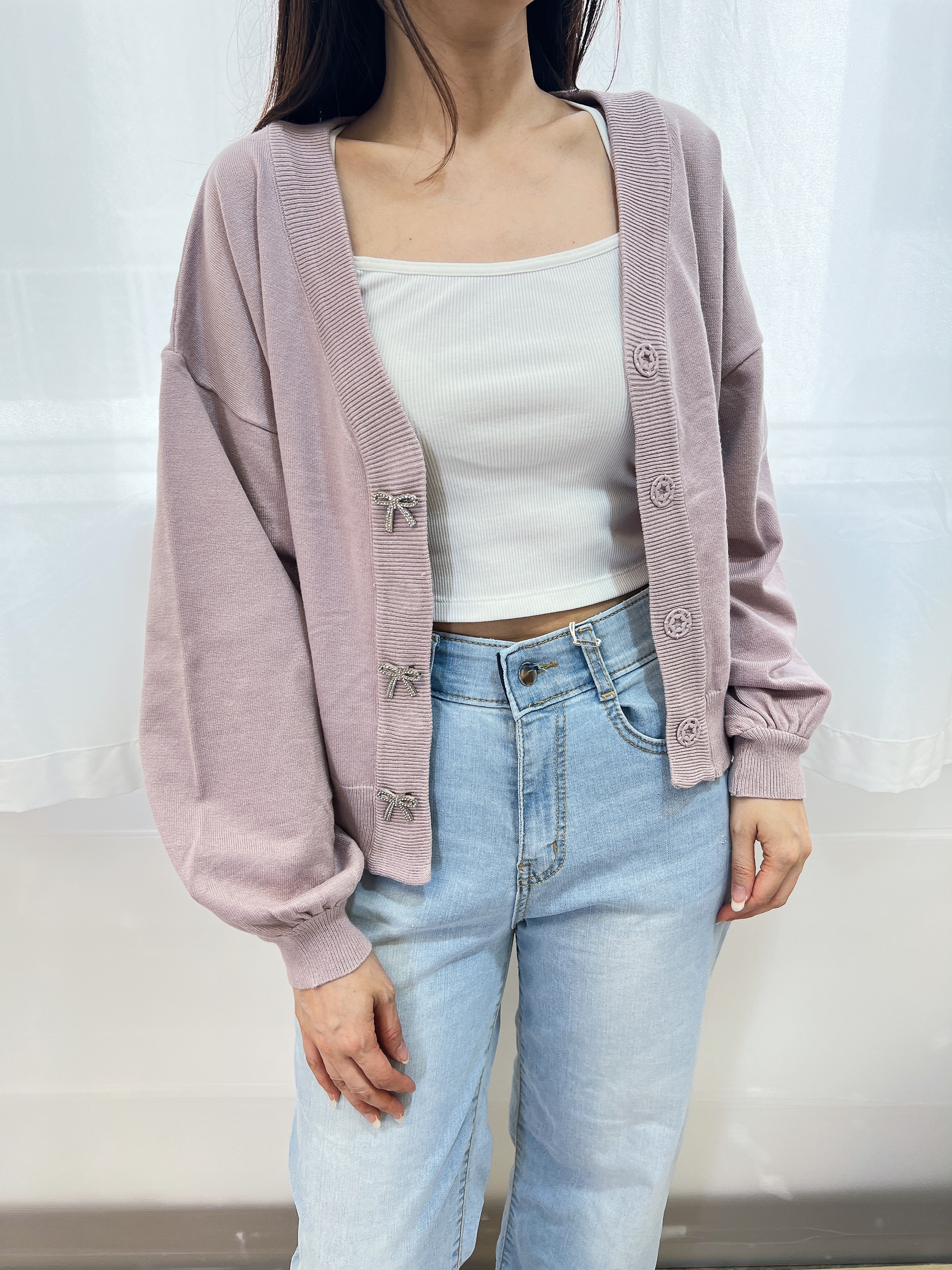 GL 絲帶連結針織開襟衫