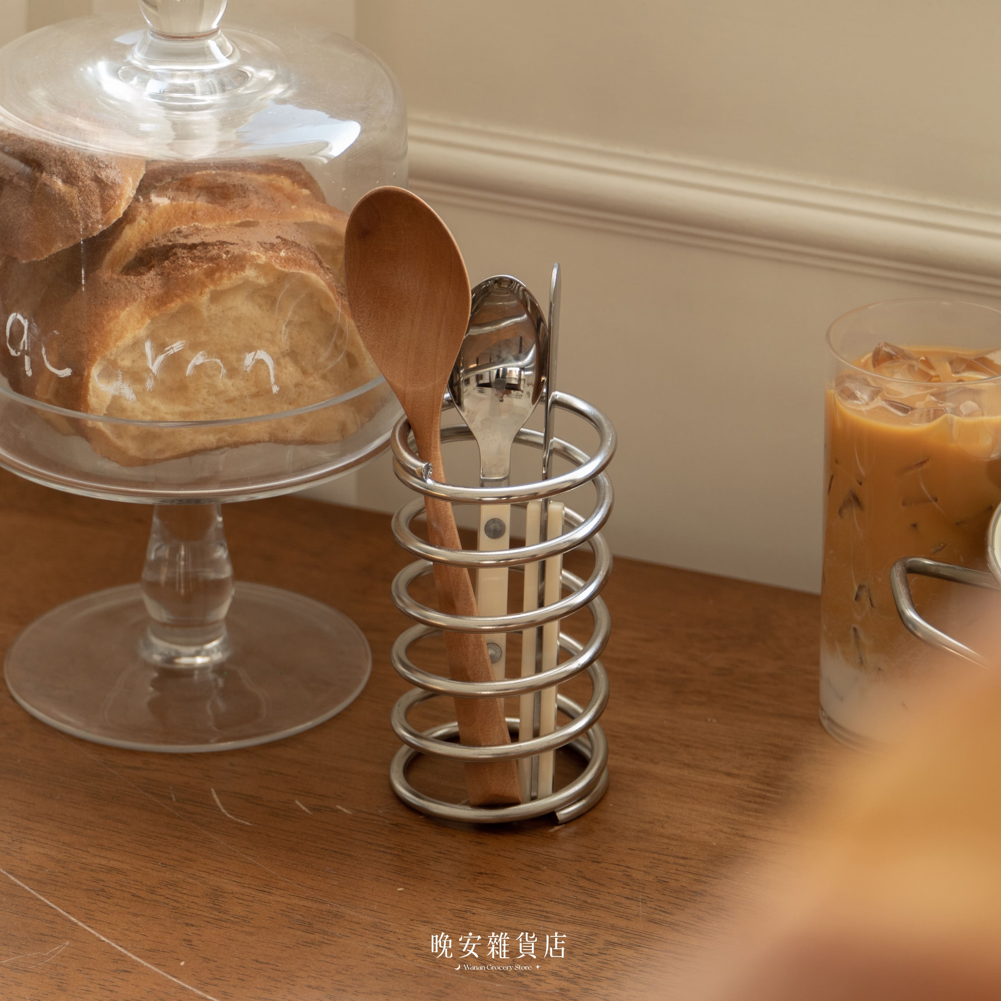 【Modern系列】原色不鏽鋼螺旋圈圈收納架