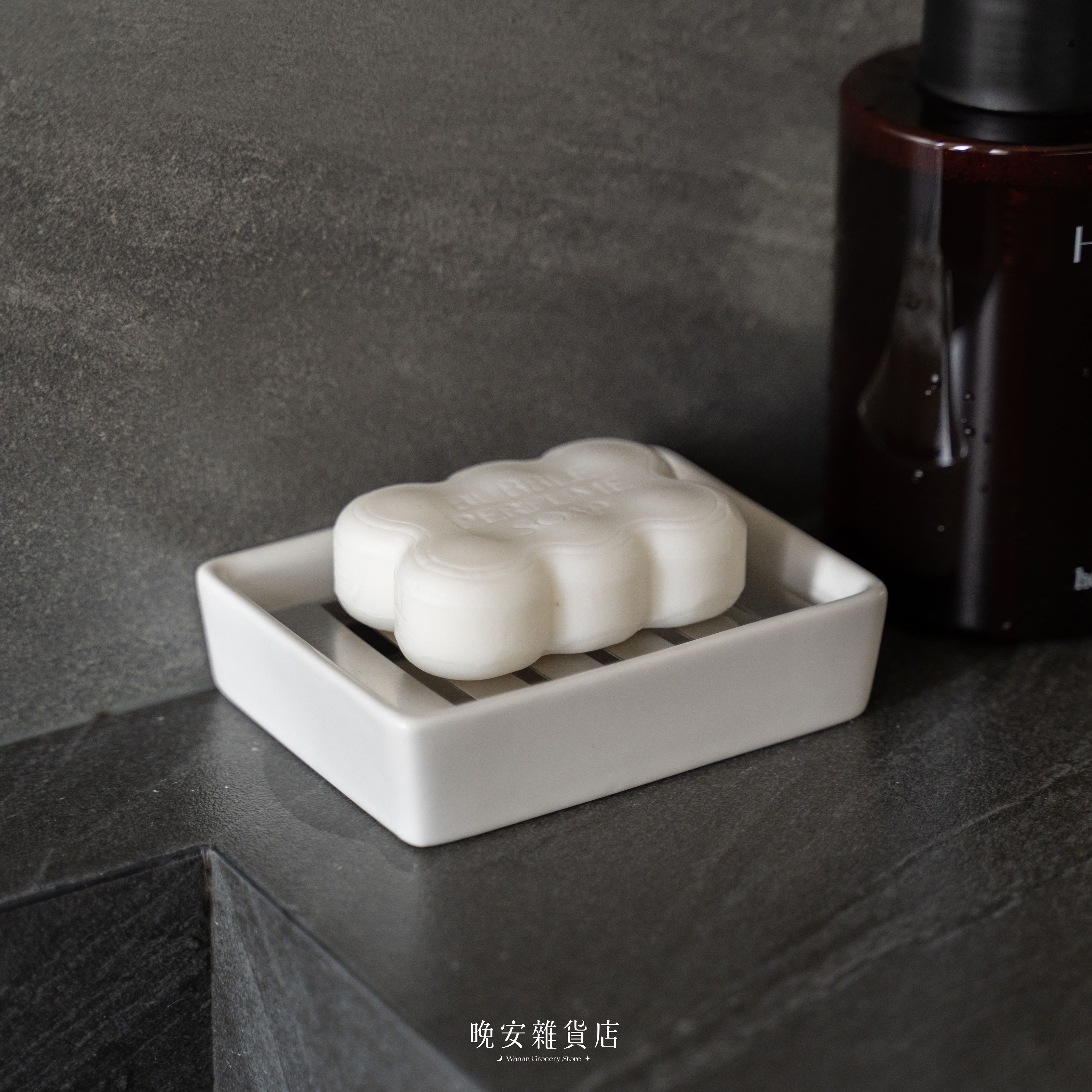 【Modern系列】原色不鏽鋼陶瓷肥皂盒