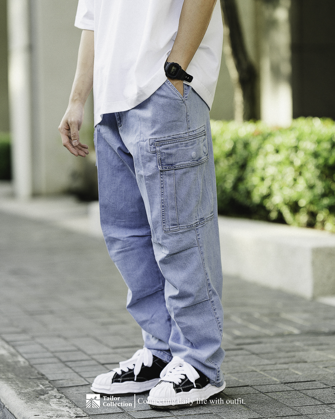 水洗六口袋牛仔褲 長褲  抗UV 藍色 機能 台灣製造 彈性好 5180