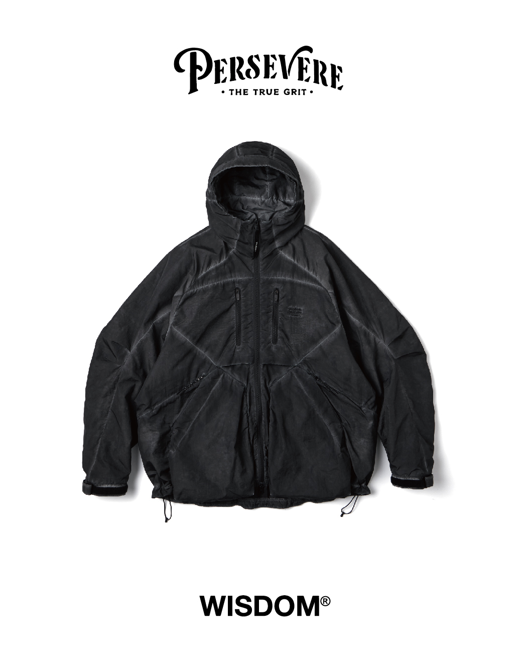 PERSEVERE x WIDOM 聯名款多口袋防潑水鋪棉外套 黑/水洗灰 24 A/W LOOMED ECHOES - STYLE 04 INSULATED JACKET
