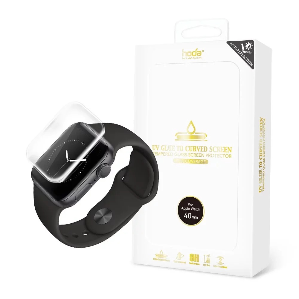 HODA｜AR 抗反射玻璃保護貼3D內縮版 Apple Watch 40mm