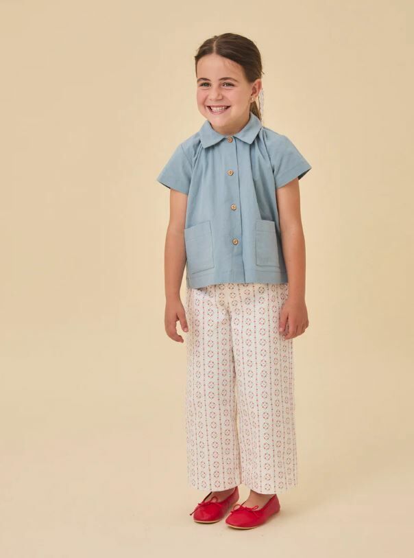 BIRINIT PETIT 鈕扣飾印花長褲 Esteiro bell bottom pants