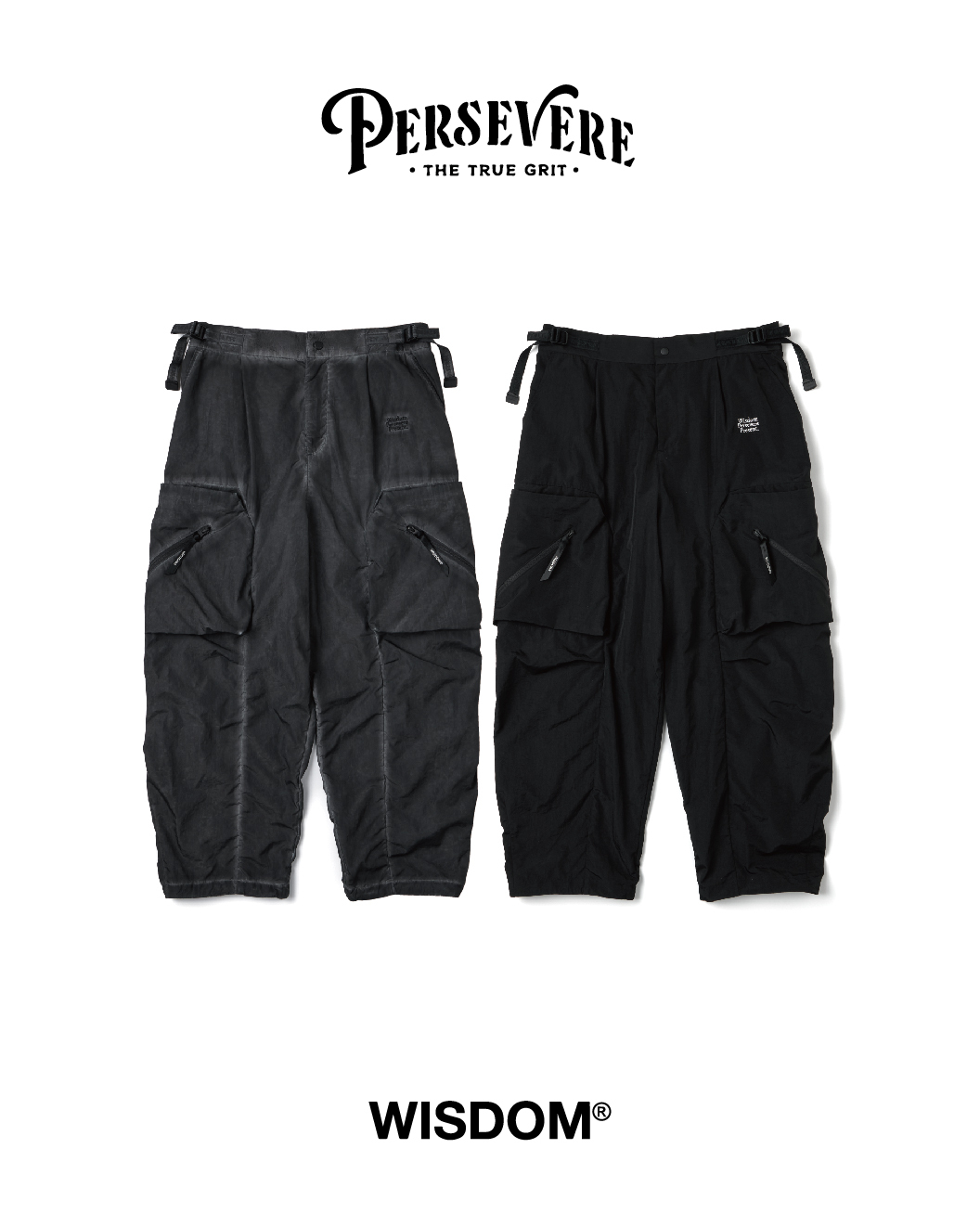 PERSEVERE x WIDOM 聯名款錐形工作褲 黑 /水洗灰 24 A/W Loomed Echoes Tappered Pants