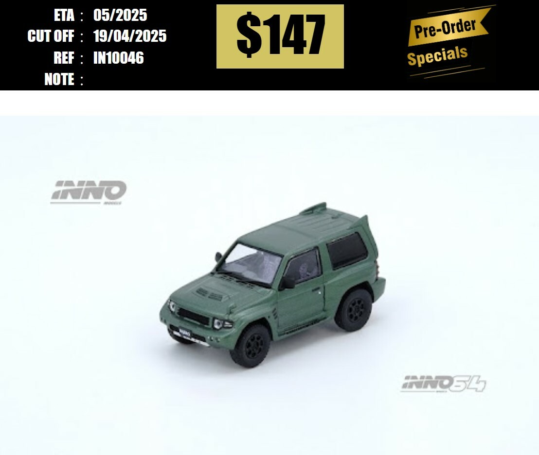 PO-$147 * INNO64 * 1:64 MITSUBISHI PAJERO EVOLUTION SATIN GREEN [OD10/04]