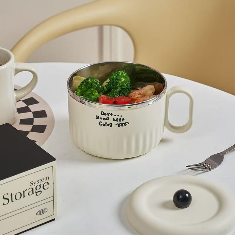 《5854》Ins 風304不銹鋼保溫泡麵碗