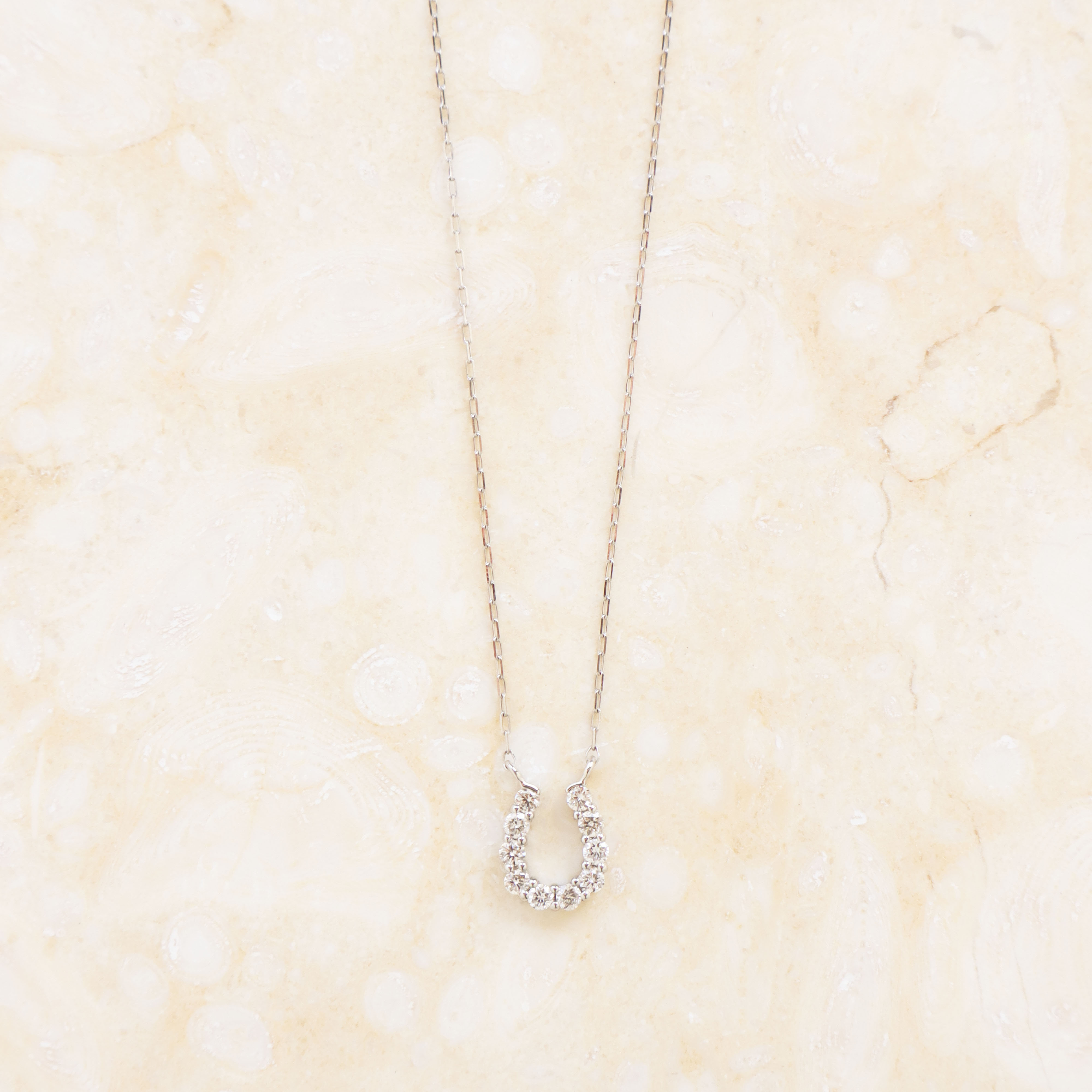 鉑金/幸運馬蹄真鑽項鍊