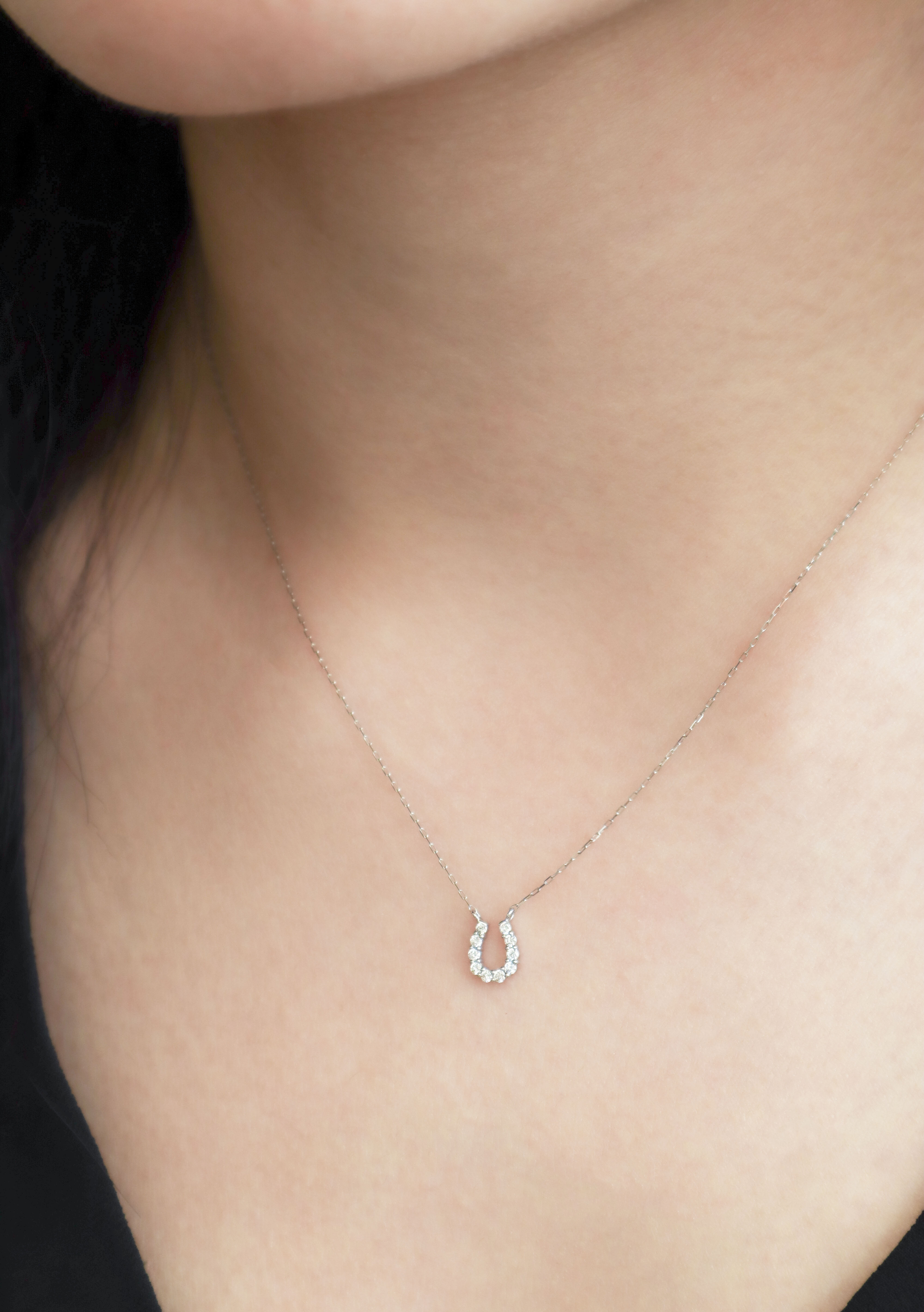 鉑金/幸運馬蹄真鑽項鍊