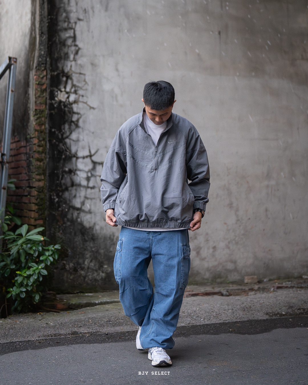 #現貨 NIKE 半拉鍊 立領夾克外套 DX0697-084 灰藍 072 米白