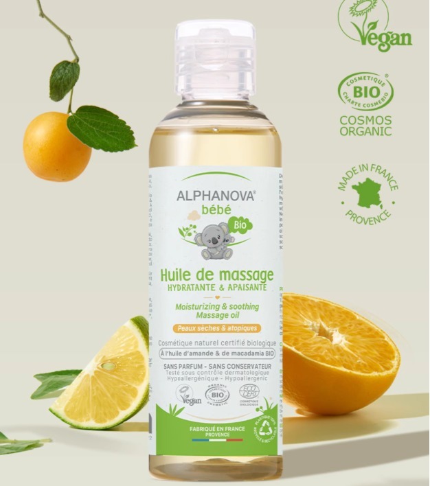 (2659)法國愛諾娃ALPHANOVA嬰兒身體按摩油100ML