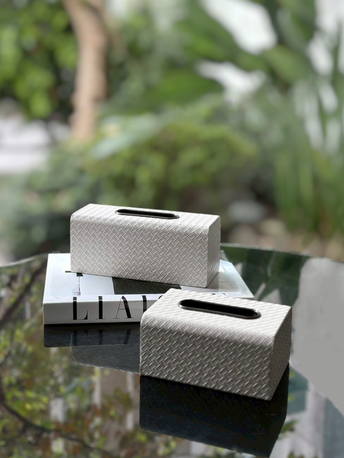 編織銀框 面紙/擦手紙盒