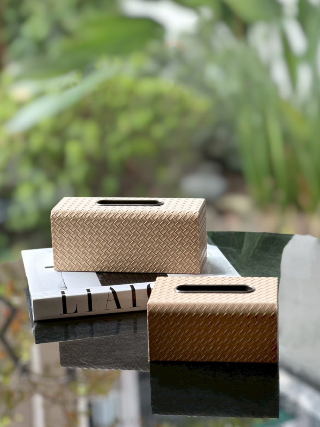 編織銀框 面紙/擦手紙盒