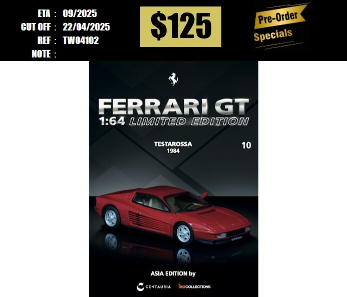 PO-$125 * IXO * 1:64 FERRARI TESTAROSSA 1984 English Version [OD10/04]