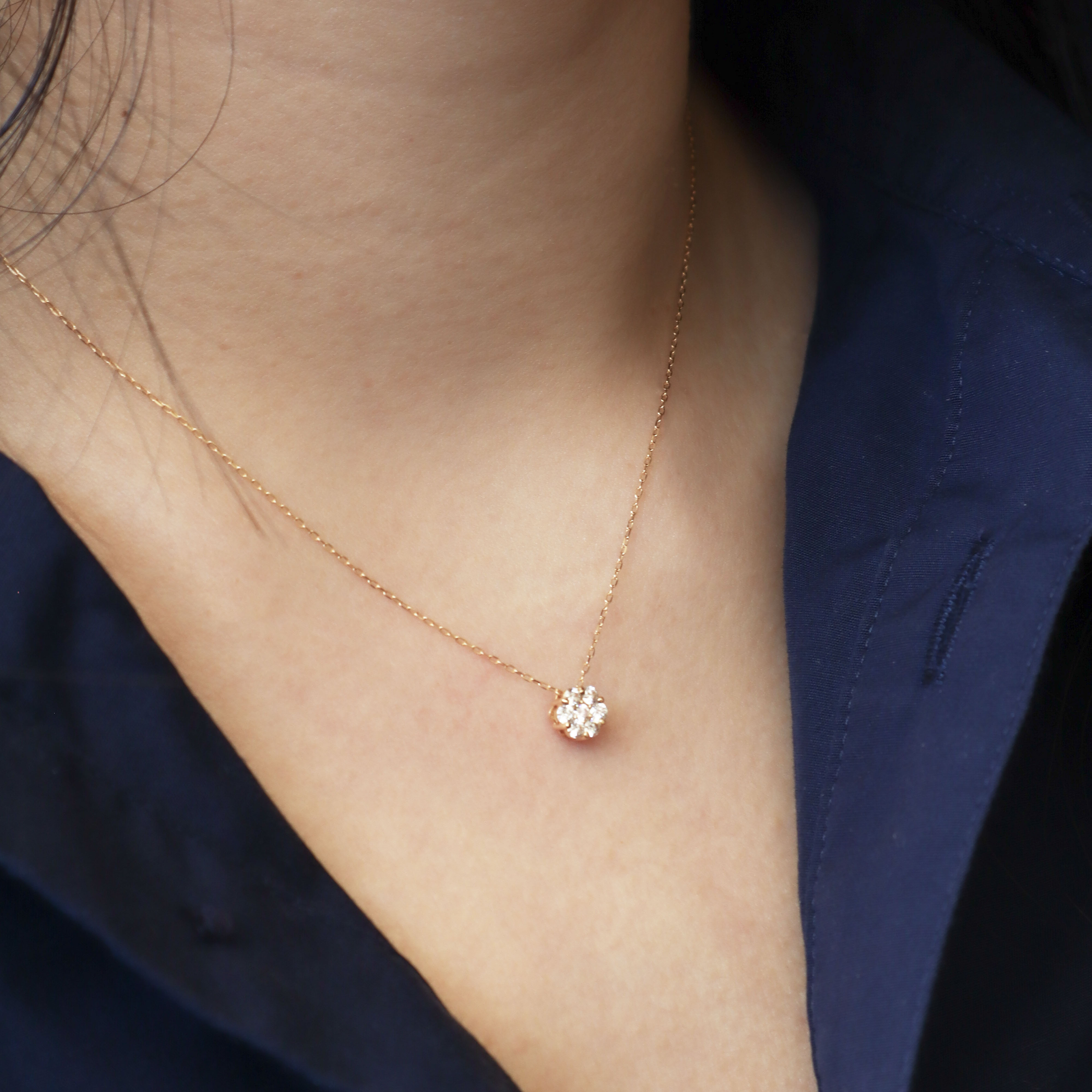 18K/盛放花鑽項鍊