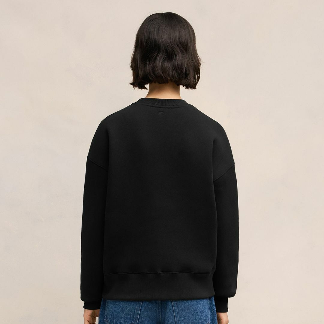 1LN0307-025 AMI Paris Ami De Coeur Sweatshirt Black #USW027.749.001 (C-EU-E)
