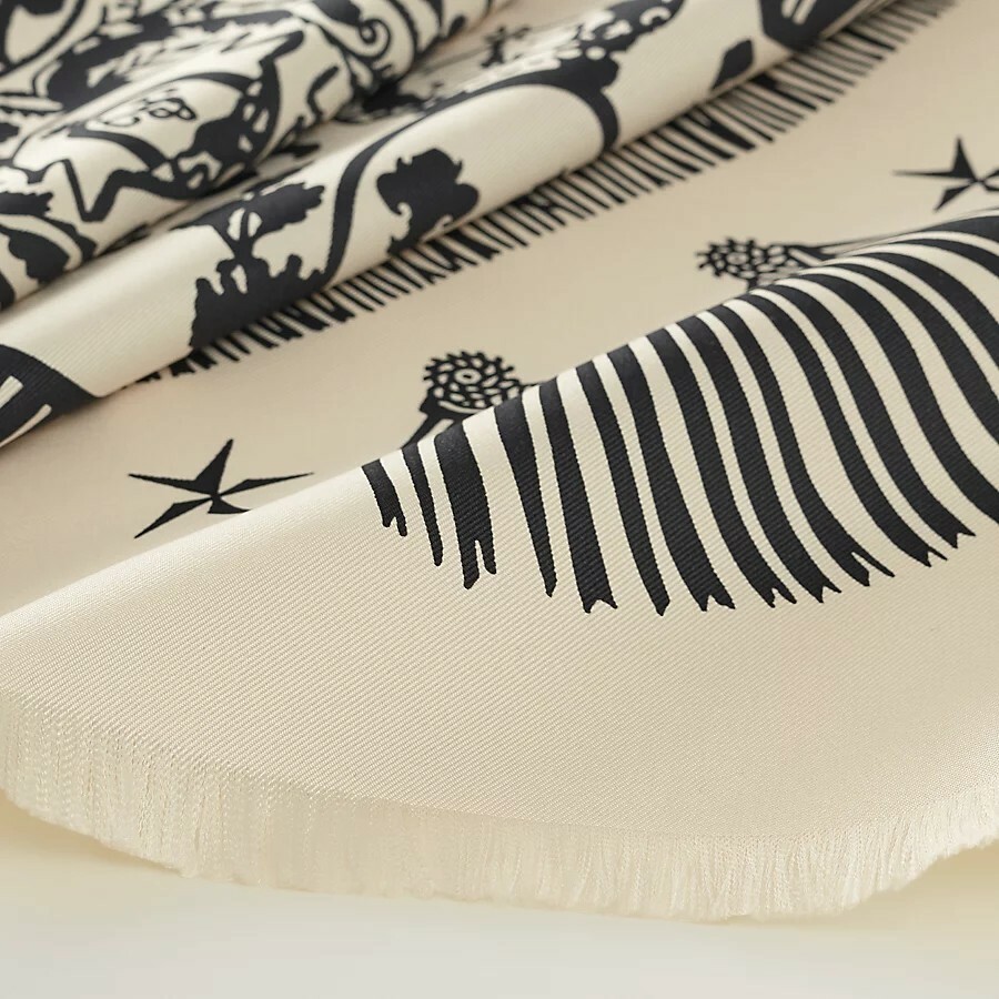 HERMES Poste et Cavalerie scarf 80 écru / noir