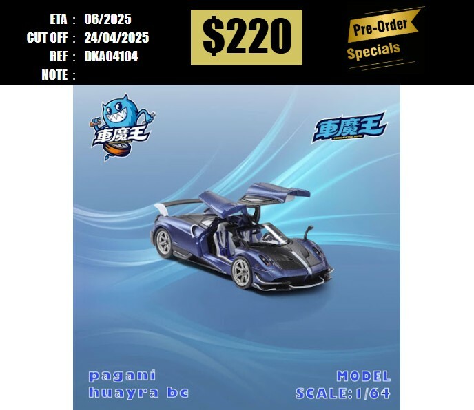 PO-$220 * DEMON KING AUTO * 1:64 PAGANI HUYARA BC BLUE CARBON [OD10/04]