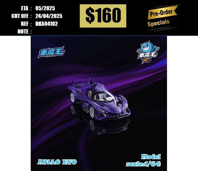 PO-$160 * DEMON KING AUTO * 1:64 APOLLO EVO MATT PURPLE [OD10/04]