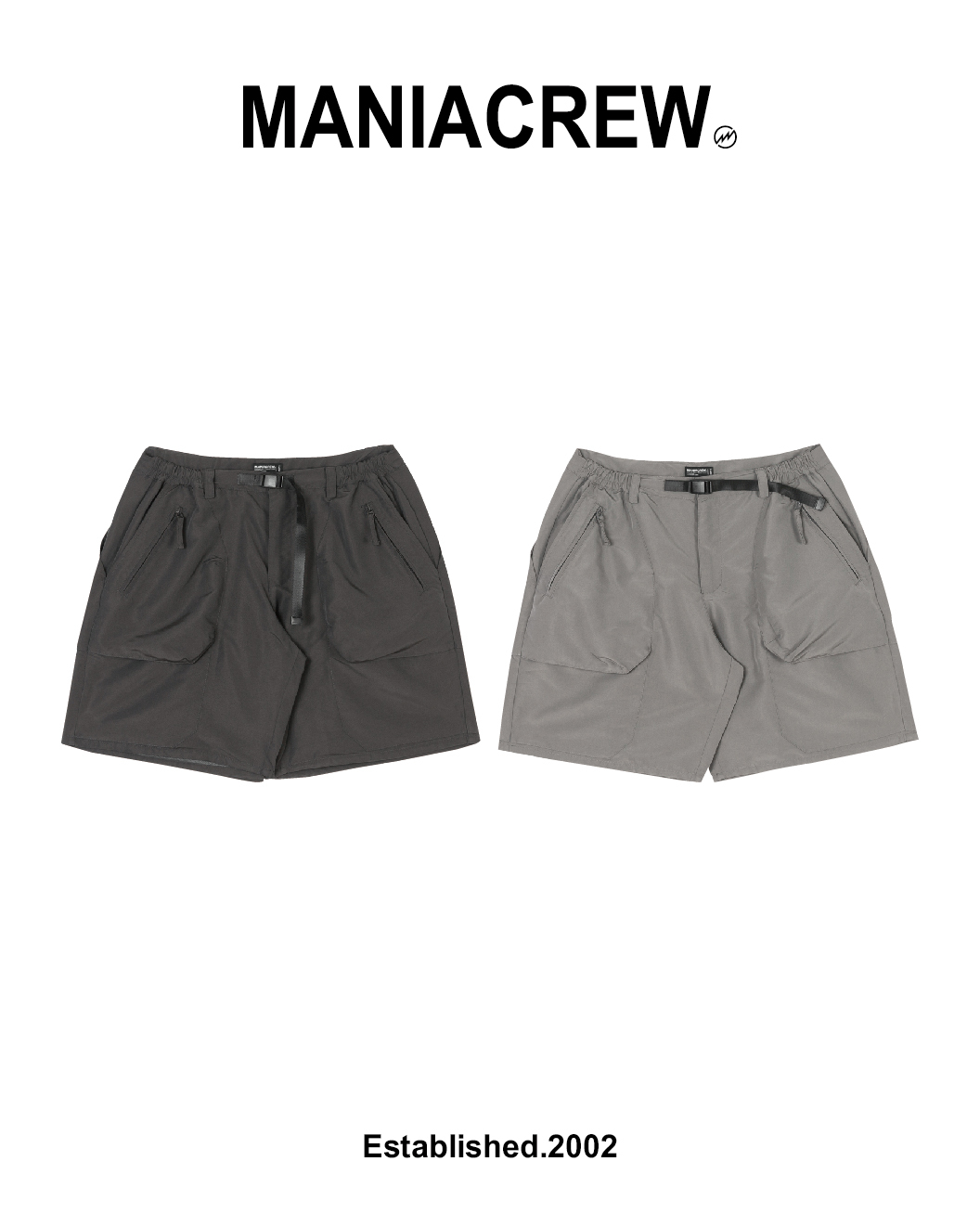 MANIA 機能口袋短褲 深灰/淺灰 24 S/S Armor Layered 3D Pocket Shorts