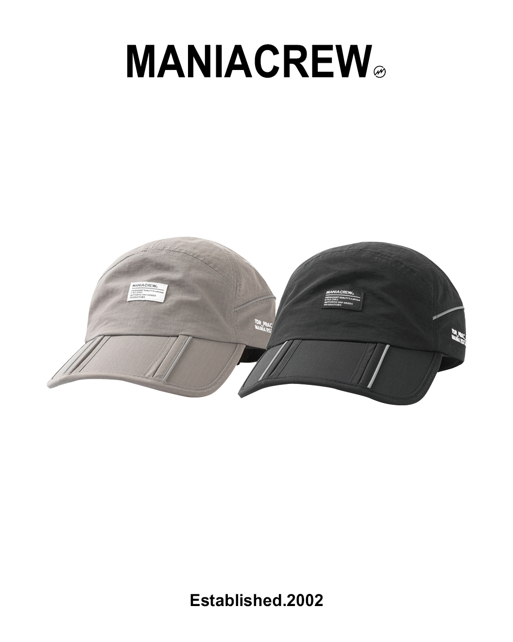 MANIA 防潑水五分割帽 反光出芽 灰 24 A/W Foldable Baseball Cap