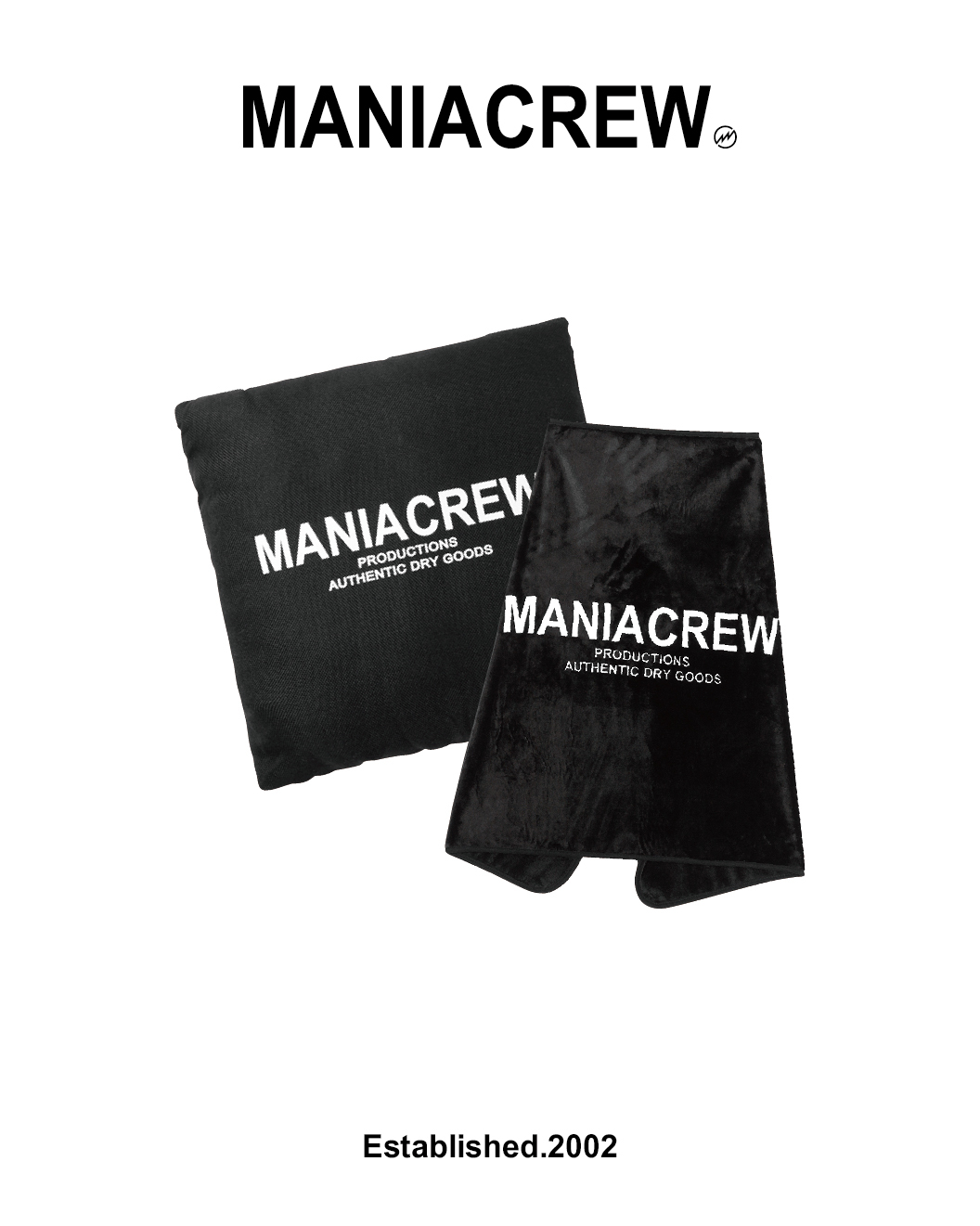 MANIA 正方形抱枕毯 居家小物 黑 24 A/W Throw Pillow