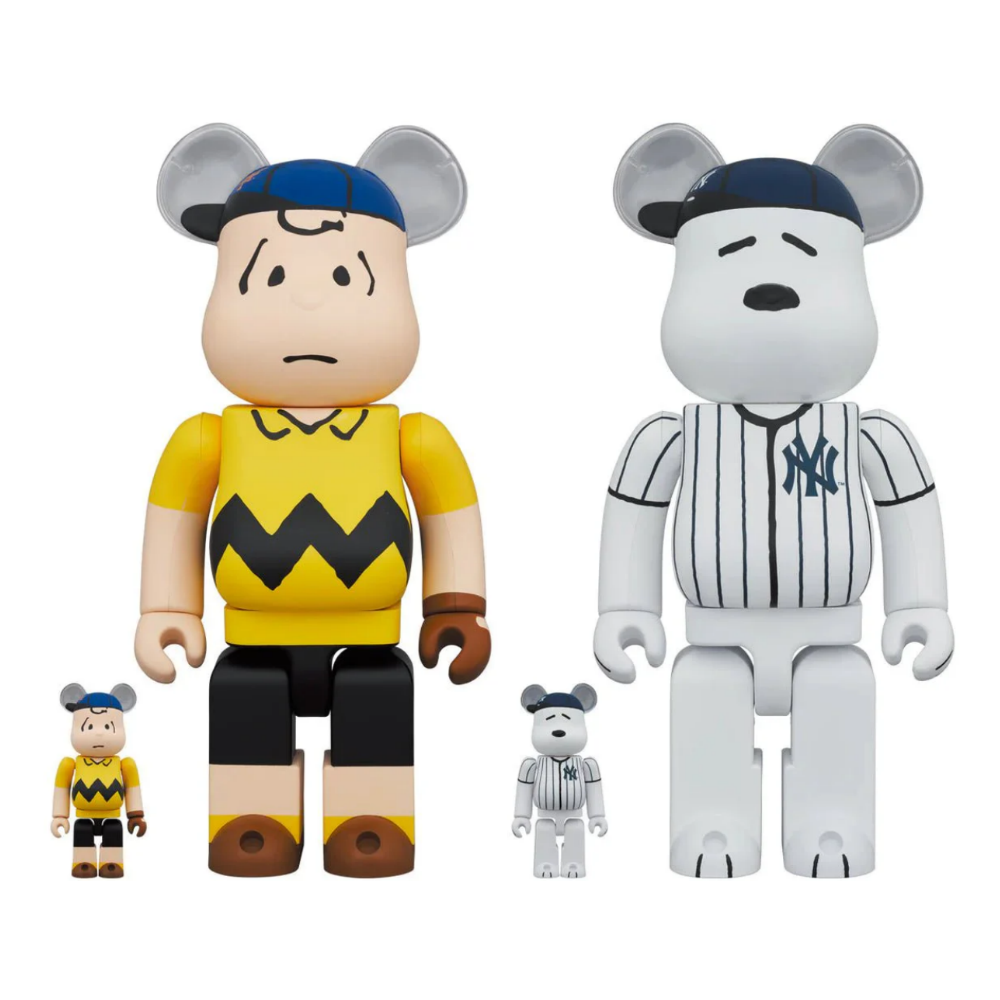 MLB × PEANUTS  SNOOPY＋Charlie Brown (NEW YORK METS) 100％ & 400％ BE@RBRICK