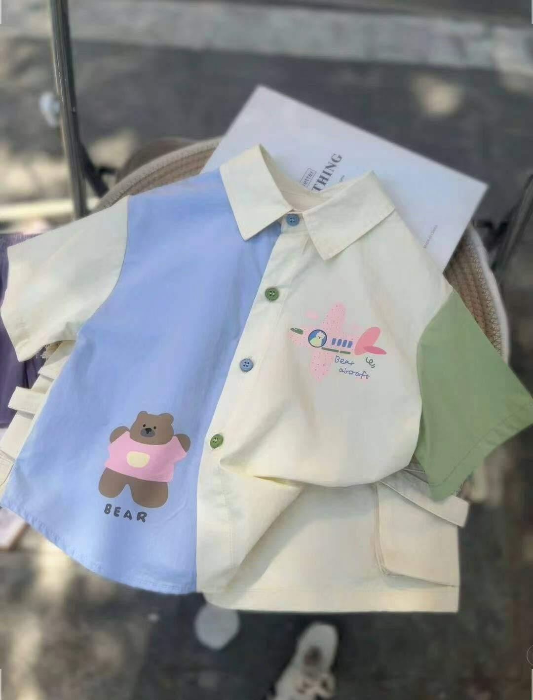 BYB04T037BE colorful可愛熊熊型男恤衫