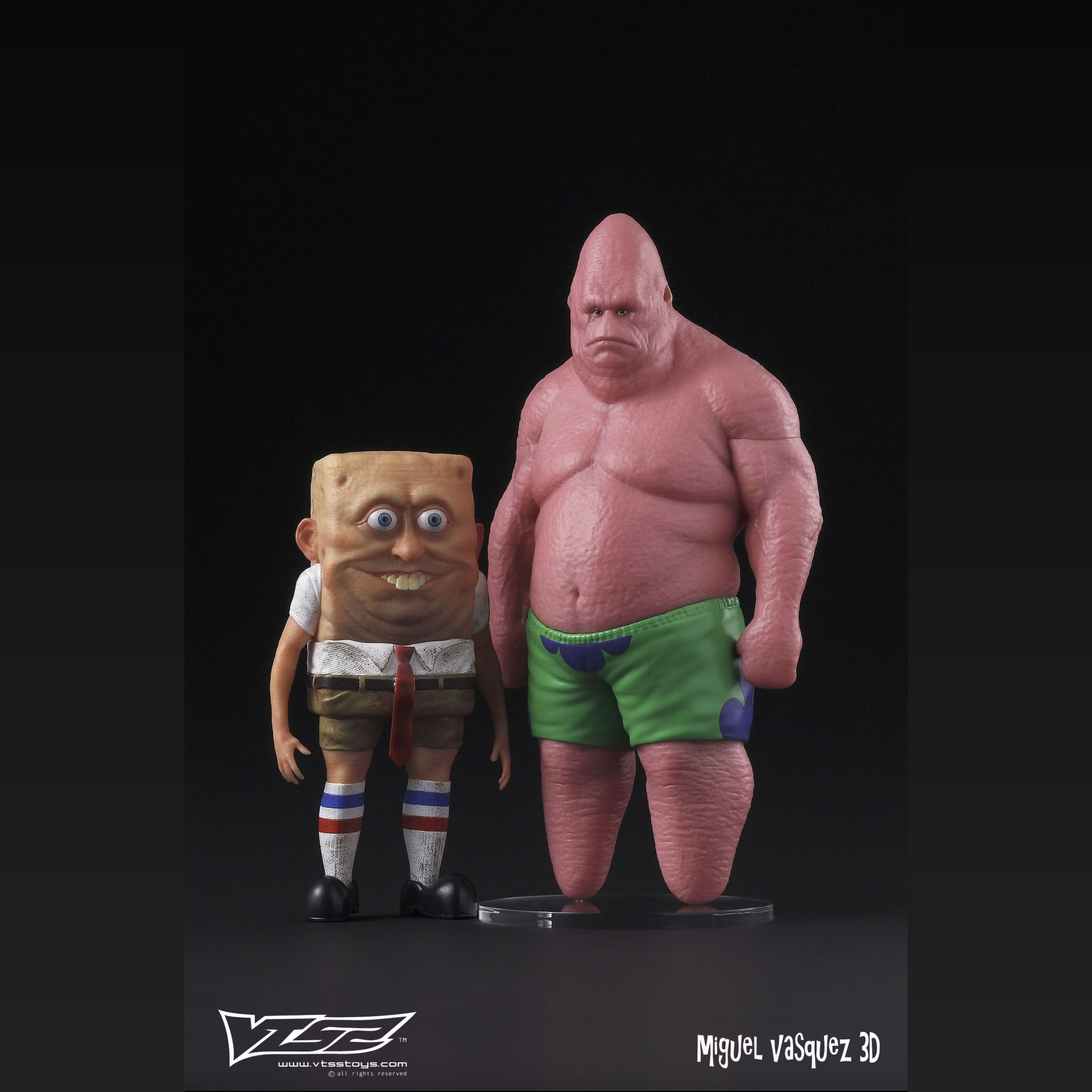 Untooned 海綿寶寶 SpongeBob Squarepants and Patrick Star Humanoid Sea Friends By Miguel Vasque x VTSS Toys