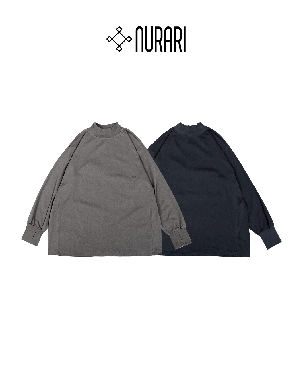 NURARI 歌德電繡薄長T恤 指套 黑/白/灰/深灰 24 A/W Civ. Teitetsu katto long sleeves