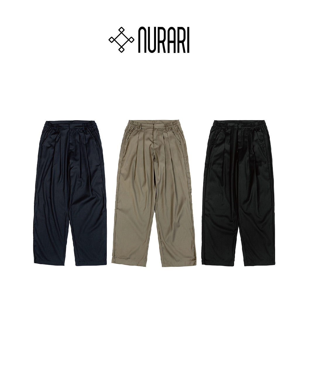 NURARI 休閒西裝長褲 黑/深灰/卡其 24 A/W Civ. Classic piping slacks