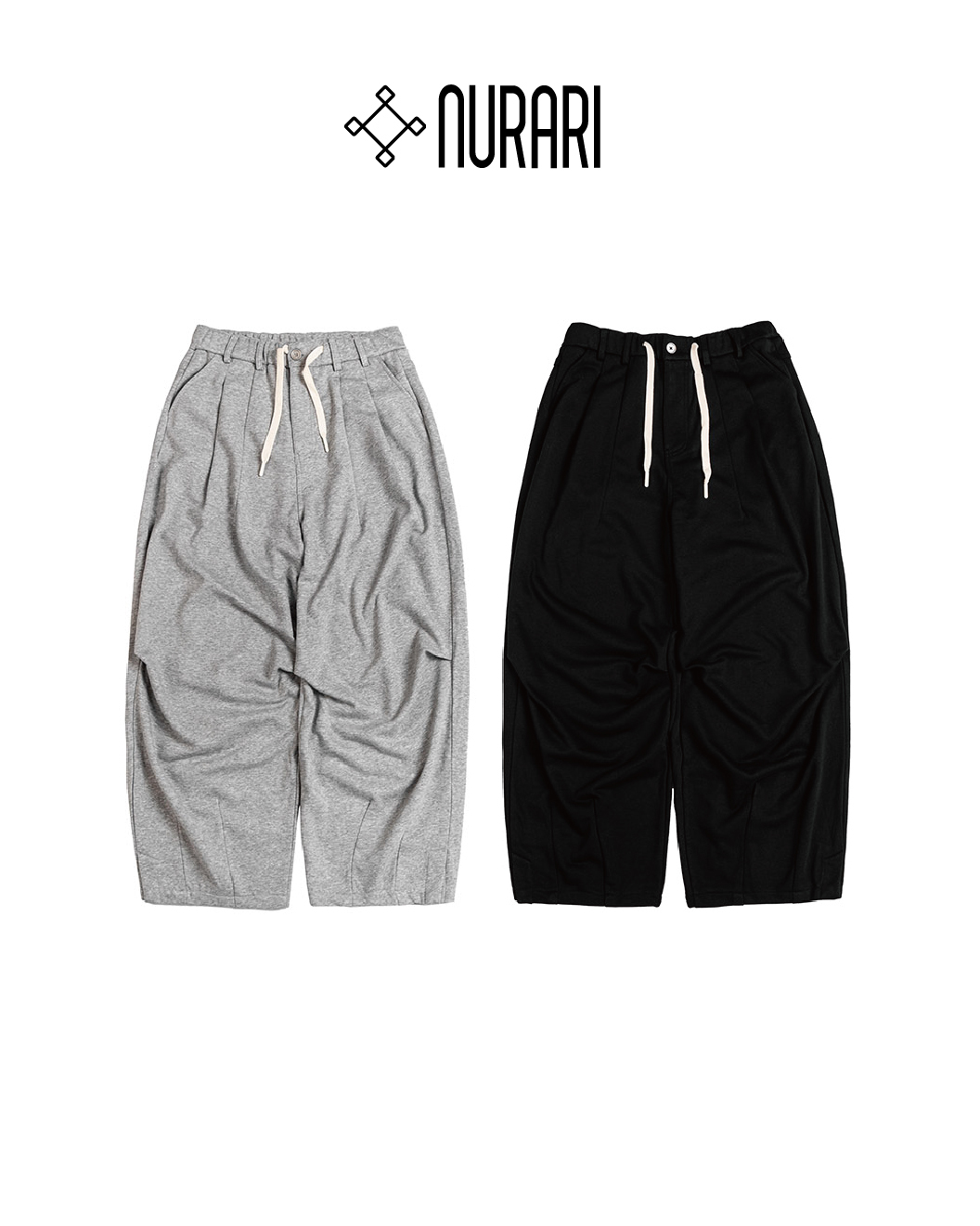 NURARI 棉寬鬆長褲 套裝 居家 中調灰/黑 24 A/W Civ. Uchi-mode baggy pants